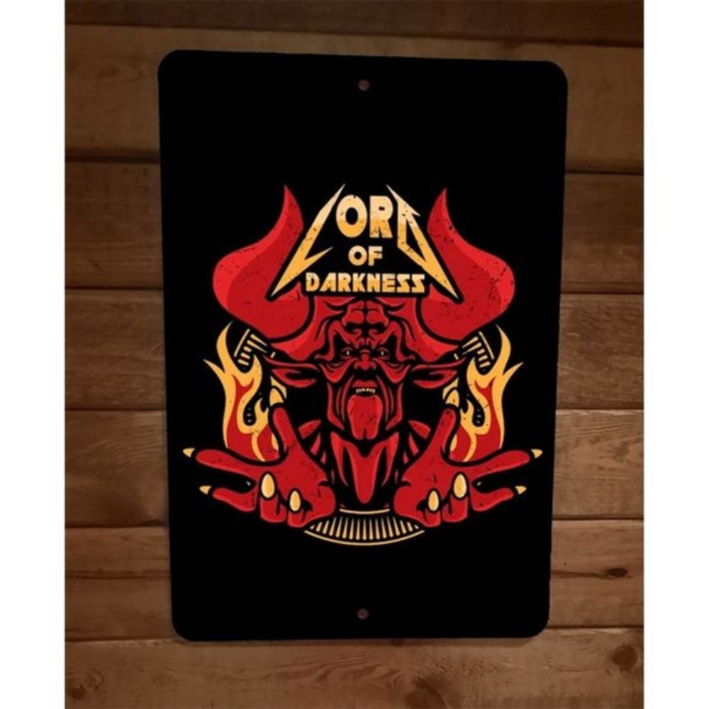 Lord of Darkness Satanic Heavy Metal Demon Devil 8x12 Metal Wall Sign Poster